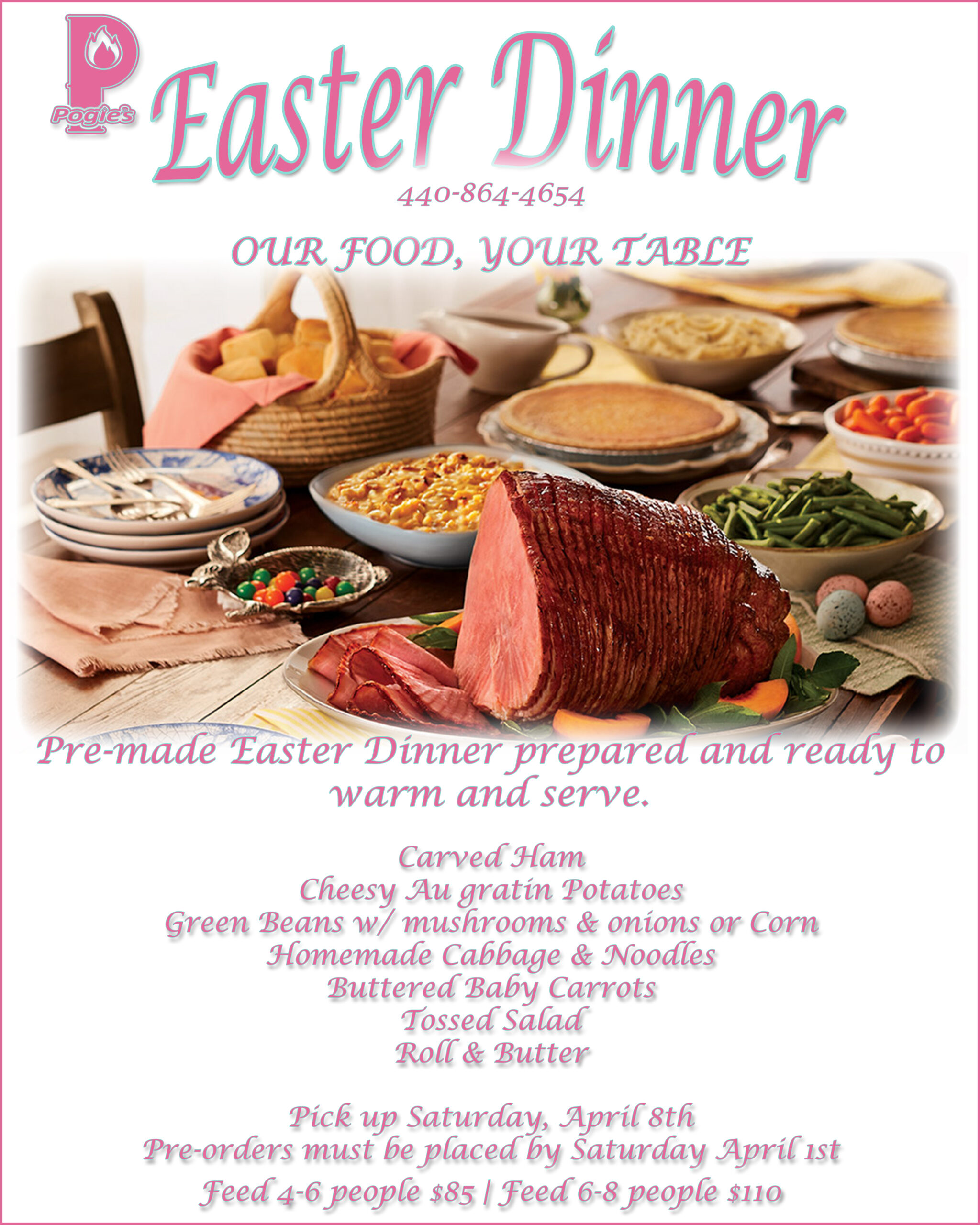 Easter Dinner ToGo Pogie's Catering